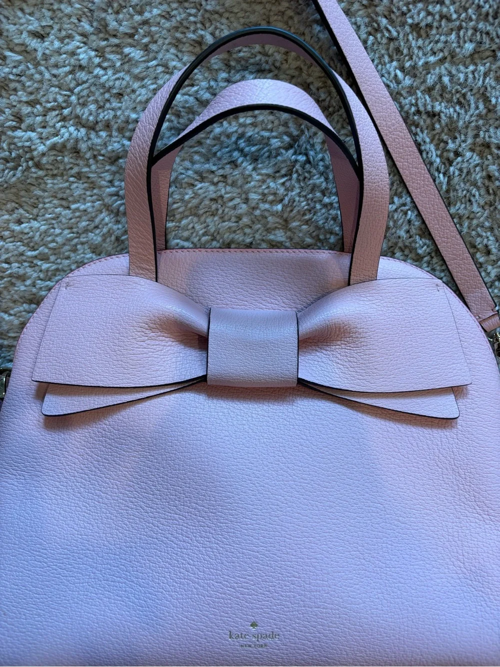 kate spade Pink Bow Dome Satchel with Crossbody Strap